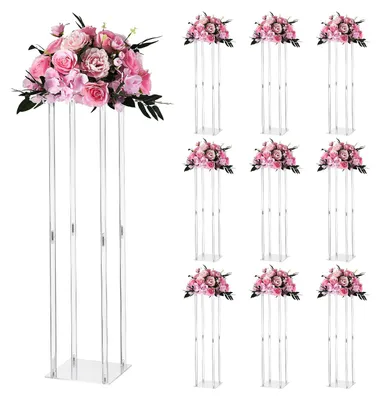 Zdjęcie produktu dla Stojak Na Kwiaty Ślubne Vevor 10 Szt 200X200X800 Mm Solidny Elegancki