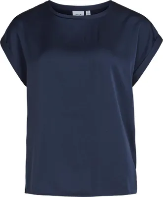 Produktbild von VILA Satin Blusen T-Shirt Kurzarm Basic Glänzendes Oberteil VIELLETTE Größe: 34