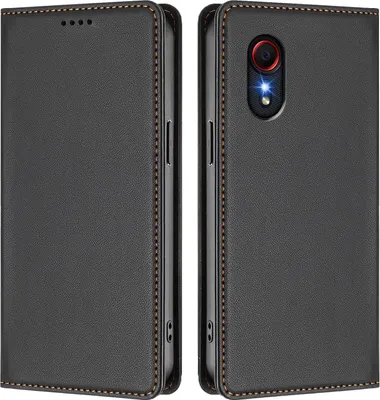 Obrázek produktu pro Kožené pouzdro pro Samsung Galaxy Xcover5, magnetické flipové pouzdro zPolyuretankůže se stojánkem Černá