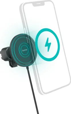 Produktbild von Hama MagCharge Car FC15, Auto, Zigarettenanzünder, Kabelloses Aufladen, Schwarz