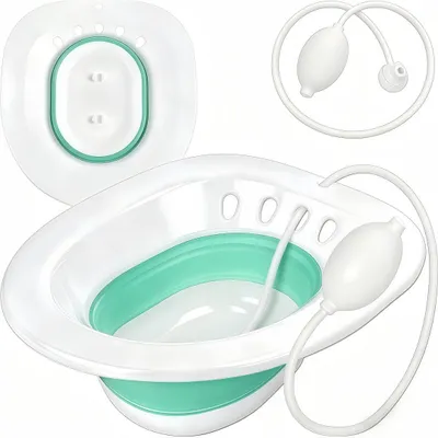 Produktbild von Bidet Sitzbad mit Flusher Sitzbäder,Sitzbadewanne,Bidet Einsatz für Toilette,Faltbar Bidetbecken,für Hämorrhoiden und Wochenbettpflege, faltbar