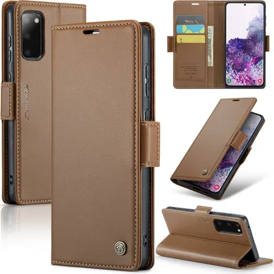 Produktbild von Galaxy S20 Hülle, Leder Brieftasche Kartenfach Schutzhülle mit Standfunktion für Samsung Galaxy S20 Braun