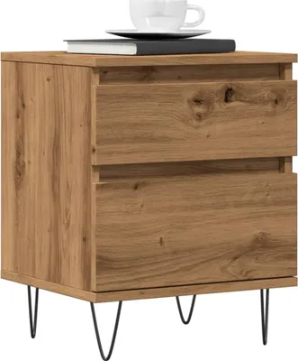 Image de vidaXL Tables de chevet 2 pcs. Chêne Artisan 40x35x50 cm Bois composite