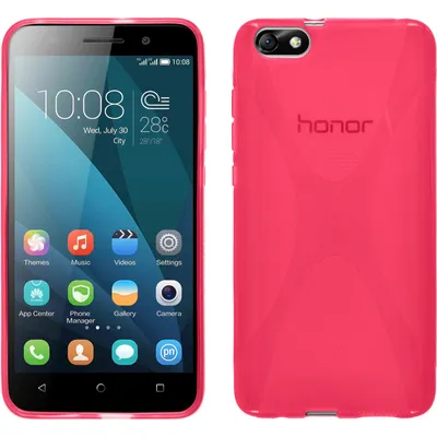 Produktbild von PhoneNatic Case kompatibel mit Huawei Honor 4x - pink Silikon Hülle X-Style + 2 Schutzfolien