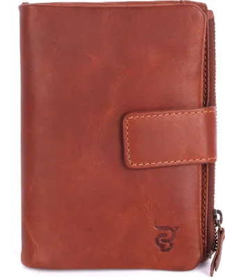 Produktbild von Cow Burry Damen Geldbörse Echtes Leder | Hochwertige Vintage Geldbörse mit Reißverschluss |  Cow Burry CB-46 Brown