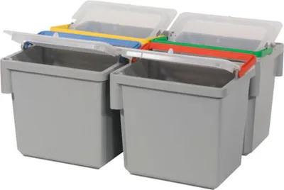 Zdjęcie produktu dla Schwenkbarer 4-Liter Eimer, grau mit farbcodiertem Henkel (gelb)
