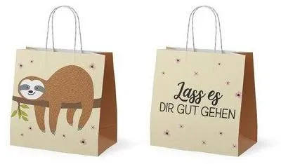 Produktbild von Geschenktragetasche Mini Zoofreunde, 15 × 15 × 8 cm, Papierkordeln