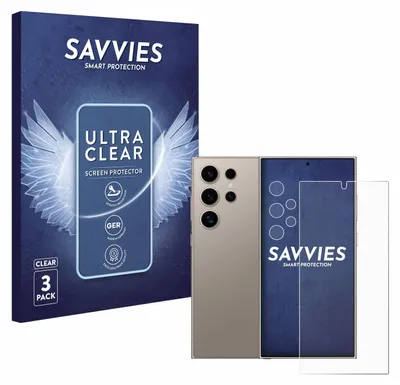 A product shot featuring a phone case box, a smartphone, and a screen protector.