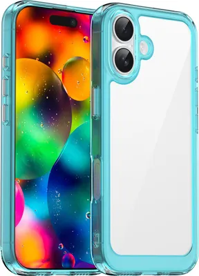 Obrázek produktu pro Pouzdro pro iPhone 17 průhledné, nárazuvzdorné TPU silikonové ochranné pouzdro nebesky modré