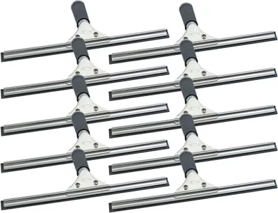 Produktbild von Novaliv 10x Fensterabzieher Profi 45 cm Fensterreiniger Edelstahl mit auswechselbaren Gummilippe Fensterlippe Fensterreinigung Abzieher Fenster Fensterputzer Fensterwischer Duschabzieher