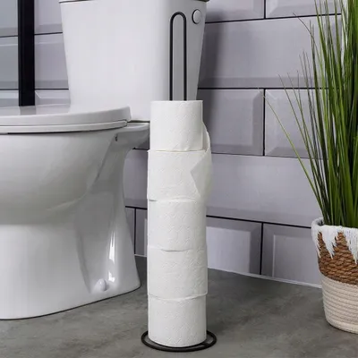 Produktbild von Vilde Freistehender Metall Toilettenpapierhalter Schwarz