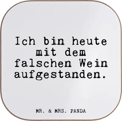 Produktbild von Mr. & Mrs. Panda Untersetzer für Gläser Ich bin heute mit... - Weiß - Geschenk, Freund, Männer, Glizer Spruch Sprüche Weisheiten Zitate Lustig Weisheit Worte, Coaster
