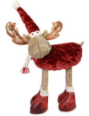 Produktbild von Riffelmacher Elch Rentier Dekofigur 38 x 48 cm 74706 | Braun / Rot - Weihnachten Adventsdekoration