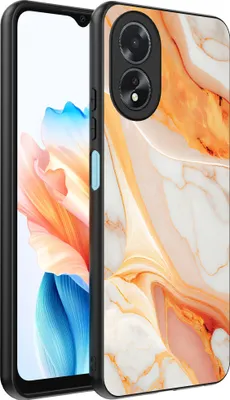 Produktbild von Smartphonica Telefon Fall geeignet für Oppo A18 mit Marmor-Druck - TPU zurück Abdeckung Fall Marmor-Design - Orange