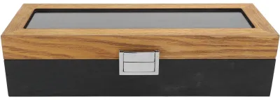 Image de Omgoods - Coffret à montres en bois massif avec 6 compartiments