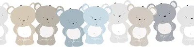Produktbild von Lovely Kids selbstklebende Kinderzimmer Bordüre Cute Bears blau braun weiß grau 5,00 m x 0,155 m