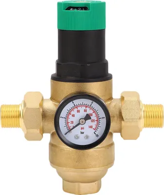 Obrázek produktu pro Regulátor tlaku vody z mosazi, filtr 40 mikronů, regulátor tlaku pitné vody s měřidlem, 3/4 palce (DN20)