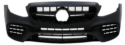 Obrázek produktu pro Nárazník pro Mercedes E W213 S213 C238 A238, modelové roky 2016-2019, vzhled E63, včetně mřížky chladiče a klapky.