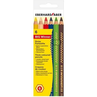 Obrázek produktu pro EBERHARD FABER 518706 EBERHARD FABER Šestihranná barevná tužka BIG WINNER, balení 6 ks