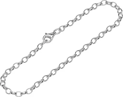 Produktbild von Armband 925 Sterling Silber 19cm Erbskette oval Damen designer Armbandkette fein