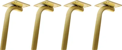 Immagine prodotto di Natural Goods Berlin piedini per mobili CURVED, piedini per letti, divani e armadi, oro, 170 mm, 4 pezzi