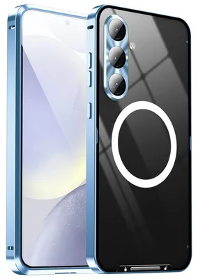 Image de Pour Samsung Galaxy S24 FE 5G Magnétique Magsafe Métal Design Protection Housse Bleue