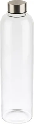 Glas-Trinkflasche 1 L, 7,5 x 28,5 cm, transparent, BPA-frei