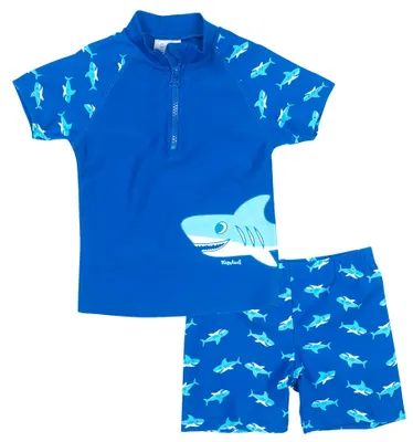 Produktbild von Playshoes zweiteilig Schwimmshirt Badeshorts Badebekleidung Unisex Kinder,Hai,86