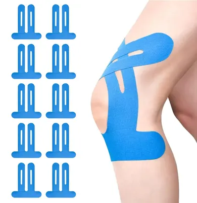 Image de Solidchoice - Bandes de kinésiologie prédécoupées pour les douleurs au genou - 10 pièces