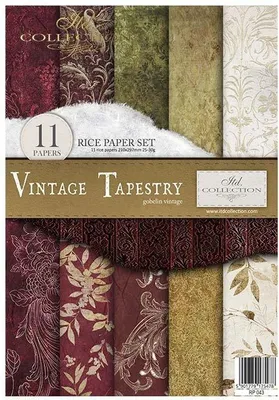Produktbild von Reispapier-Set A4 – RP043 Vintage Tapestry – ITD Collection