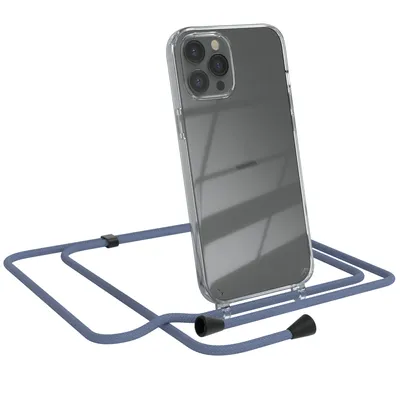 Produktbild von EAZY CASE Handykette kompatibel mit Apple iPhone 12 Pro Max, Handyhülle mit Umhängeband, Handykordel, Schutzhülle Clear, Band in Grün