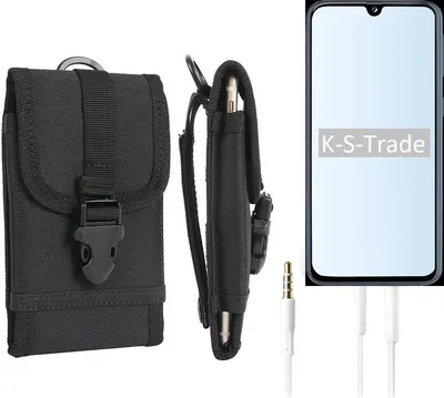 Produktbild von K-S-Trade Holster Schutz Hülle kompatibel mit Samsung Galaxy A40 Gürteltasche Handy Hülle Tasche outdoor Seitentasche schwarz 1x + Kopfhörer