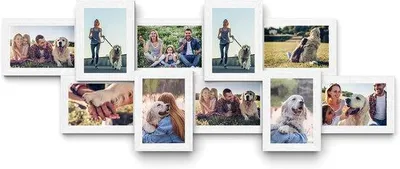 Produktbild von Famanu Collage-Fotoliste Weiß 10 Fotos 10x15cm Holzoptik