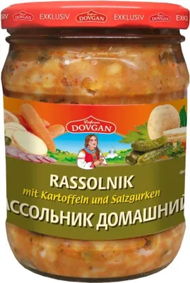 Produktbild von DOVGAN Rassolnik mit Kartoffeln und Salzgurken 480g