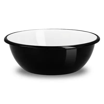Produktbild von AGD Olkusz | Emailleschüssel Cubism - 24 cm - Schwarz - Praktisch für Aufbewahrung - Allergikerfreundlich
