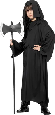 Zdjęcie produktu dla Czarna szata śmierci z kapturem na Halloween, rozmiar:140