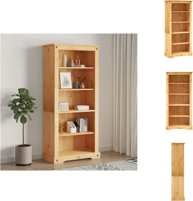Image de vidaXL Bibliothèque 5 compartiments style mexicain en bois de pin 81x40x170 cm - Bibliothèques et armoires à livres