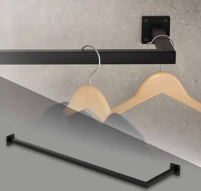 Obrázok produktu pre ML-Design rohový vešiak na stenu, 30x110 cm, čierny, z ocele, vešiak v tvare L, vrátane montážneho materiálu