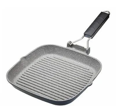 Obrázek produktu pro Litá hliníková grilovací pánev 24 cm - sklopná rukojeť - MasterClass