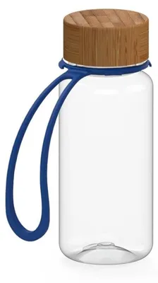 Immagine prodotto di Borraccia con cinturino in silicone "Natural" - 400 ml. Bottiglia sportiva trasparente/blu, a prova di perdite, realizzata con materiale privo di BPA