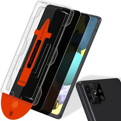 Obrázok produktu pre 2-balenie Samsung A51 Ochranné sklo na displej & 1-balenie ochrana objektívu - Tvrdené sklo | [Automatická inštalácia] - Bez bublín