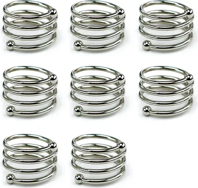 Produktbild von Stück Serviettenringe, runde Serviettenhalter aus Metall, Frühlingsdesign, wiederverwendbare Serviettenringe für Tischdekoration, Hochzeit, Abendessen, Party
