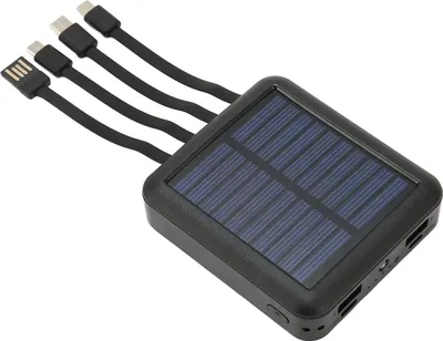 Produktbild von Tragbare Solar Powerbank 20000mAh, robust & wasserdicht, USB/USB-C/Micro-USB Ladegerät mit Kabel, perfekt für Camping, Reisen & Outdoor