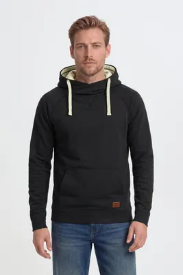 Produktbild von Blend BHSales Herren Kapuzenpullover Hoodie Pullover mit Kapuze Kordelzug Kängurutasche Rippbündchen Label-Details Baumwollmischung Regular fit, KI-generiertes Bild