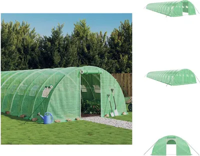 Obrázok produktu pre vidaXL Skleník s oceľovým rámom zelený 80 m² 20x4x2 m - Skleníky
