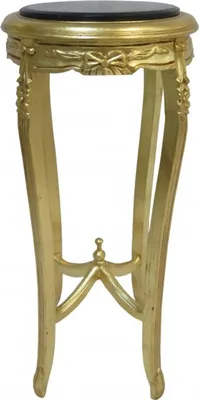 Produktbild von Casa Padrino Barock XL Beistelltisch mit Marmorplatte Rund Gold/Schwarz 91 x 41 cm Antik Stil