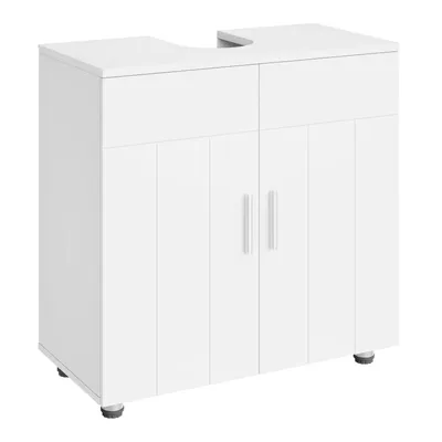 Produktbild von EUGAD Waschbeckenunterschrank,Waschtischunterschrank, Metallscharnieren, Weiß 60x60x30 cm