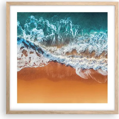 Produktbild von Gerahmtes Poster - Rahmen in heller Eiche - Sand Wasser Strand - 50x50 cm - Wand Bild - Wanddeko - Wandbilder - Kunstposter - Wandposter - Bilderrahmen - Bilder - Kunstdruck - P2NAC50x50-5021