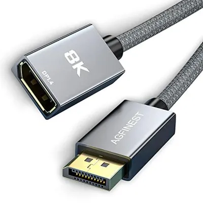 Produktbild von DisplayPort Verlängerung [VESA-], 8K@60Hz 4K@144Hz 2K@240Hz, HBR3 32.4Gbps, HDR, DSC 1.2, HDCP 2.2, G-Sync&FreeSync, DP 1.4 Kabel für Laptop, GPU, Gaming-Monitor, TV, PC VR Headset (2M)