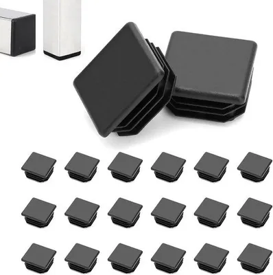 Image de Embout à lamelles en plastique pour tubes carrés 30 x 30 mm, noir, lot de 20